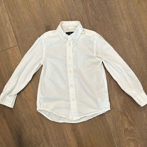 Ralph Lauren boys long sleeve button down shirt. Size 5. Color white.